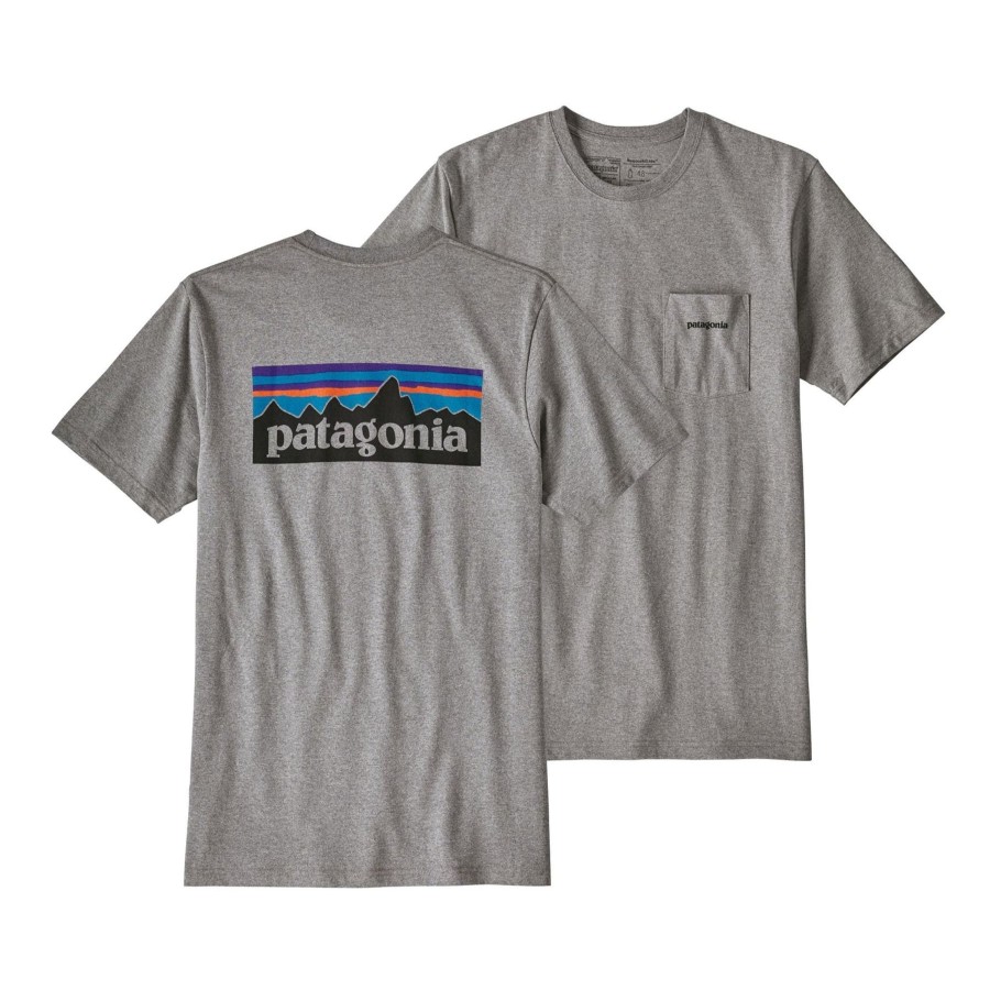 Miehet Patagonia Patagonian Miesten Vaatteet | Miesten P-6 Logo Pocket Responsibili-Tee® T-Paita - Kierratettya Puuvillaa & Polyesteria