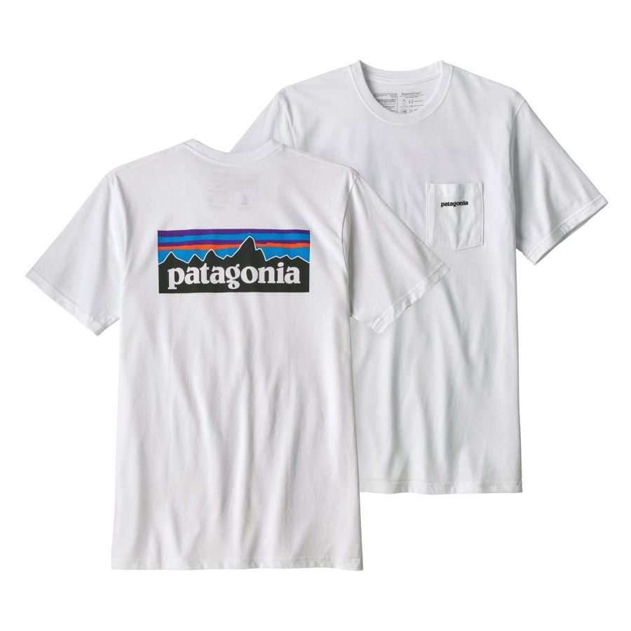 Miehet Patagonia Patagonian Miesten Vaatteet | Miesten P-6 Logo Pocket Responsibili-Tee® T-Paita - Kierratettya Puuvillaa & Polyesteria