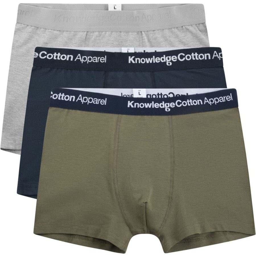 Miehet KnowledgeCotton Apparel Men'S Underwear | Miesten Boxerit 3-Pack - Luomupuuvilla