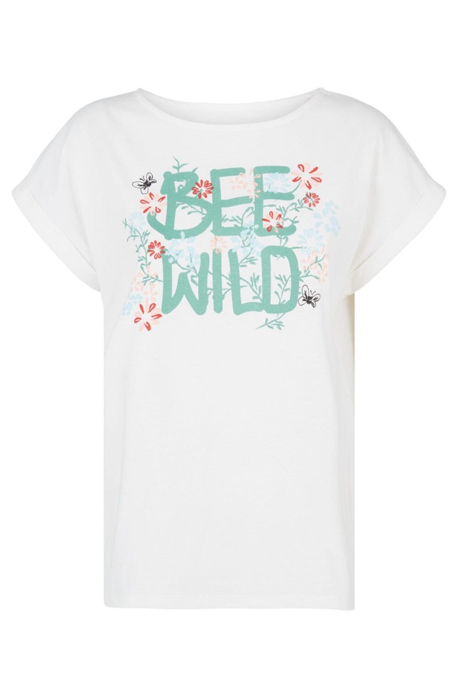 Naiset People Tree T-Paidat | Bee Wild Print T-Paita - 100% Luomupuuvillaa