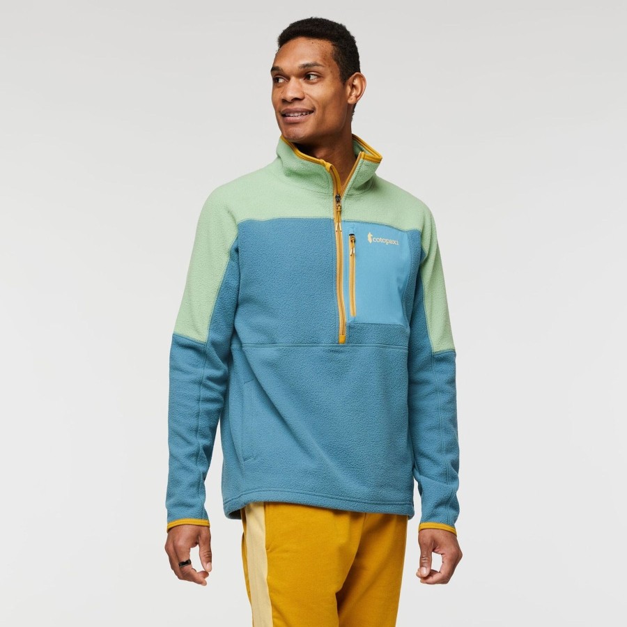 Miehet Cotopaxi Fleece-Paidat | Miesten Abrazo Half-Zip Fleecetakki - Kierratettya Polyesteria Aspen & Blue Spruce