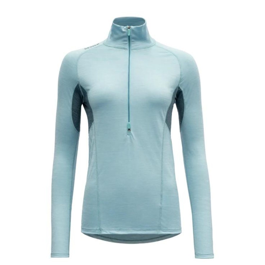 Naiset Devold Juoksu | Naisten Running Zip Neck Merinovilla-Tencel-Paita