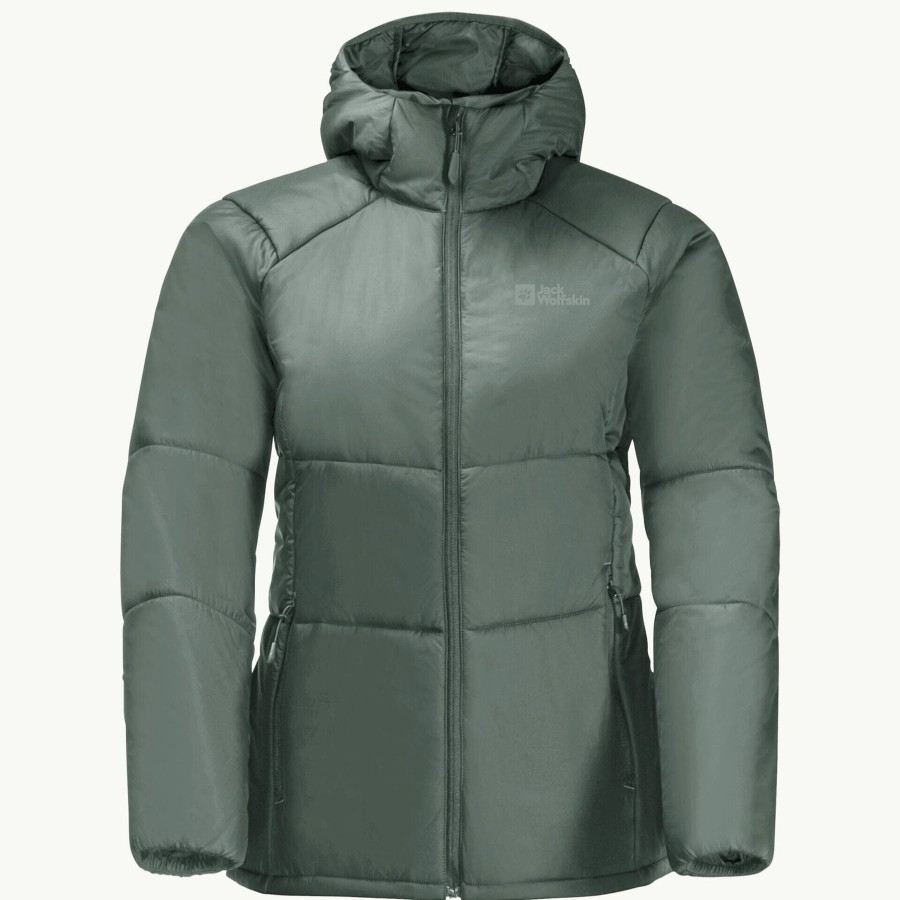 Naiset Jack Wolfskin Talvitakit | Naisten Bergland Ins Hoody Toppatakki - Kierratetyista Materiaaleista