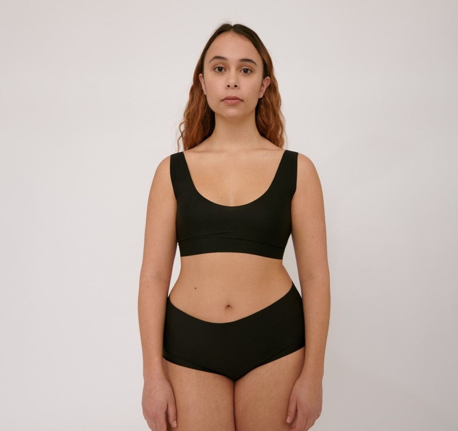 Naiset Organic Basics Rintaliivit | Naisten Invisible Bra - Saumattomat Rintaliivit Kierratettya Nailonia Black