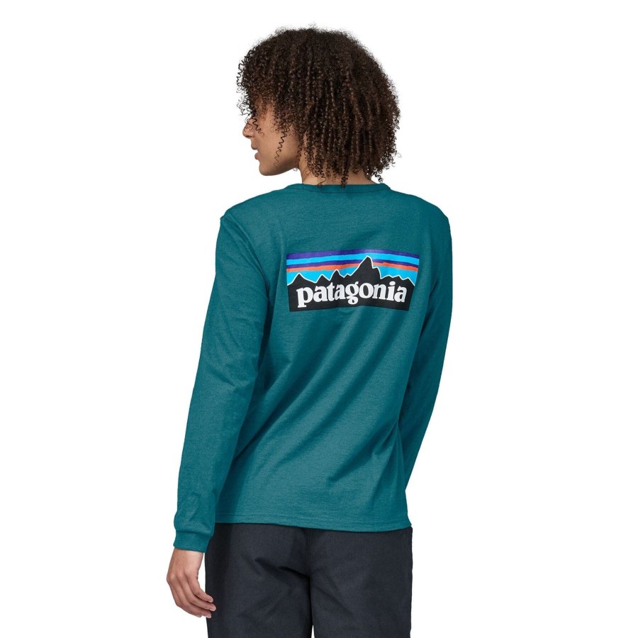 Naiset Patagonia Patagonian Naisten Uutuudet | Naisten L/S P-6 Logo Responsibili-Tee - Kierratetty Puuvilla & Kierratetty Polyesteri