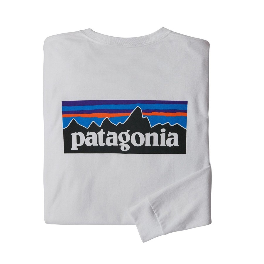 Miehet Patagonia Patagonian Miesten Vaatteet | Pitkahihainen P-6 Logo Responsibili-Tee® T-Paita